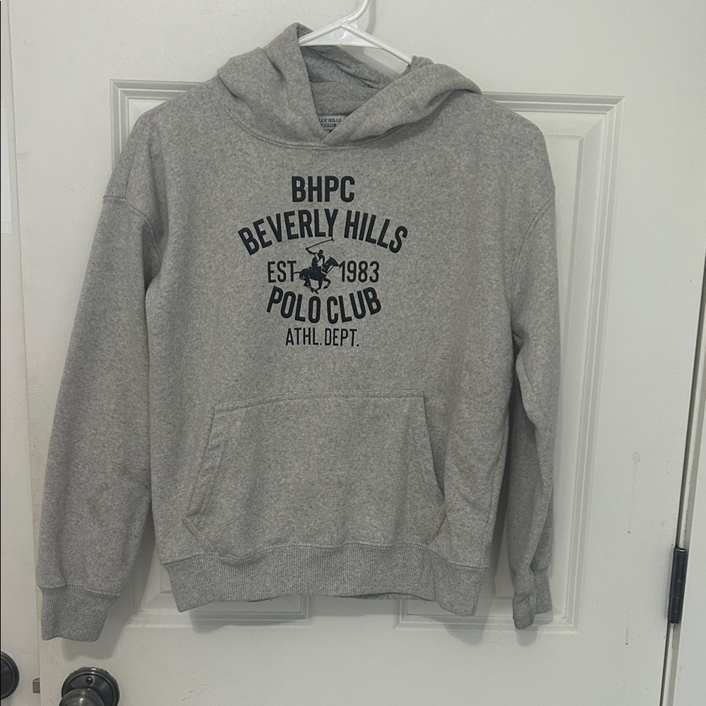 Beverly Hills Polo Club hoodie sweatshirt, size 14 XL light gray pocket
